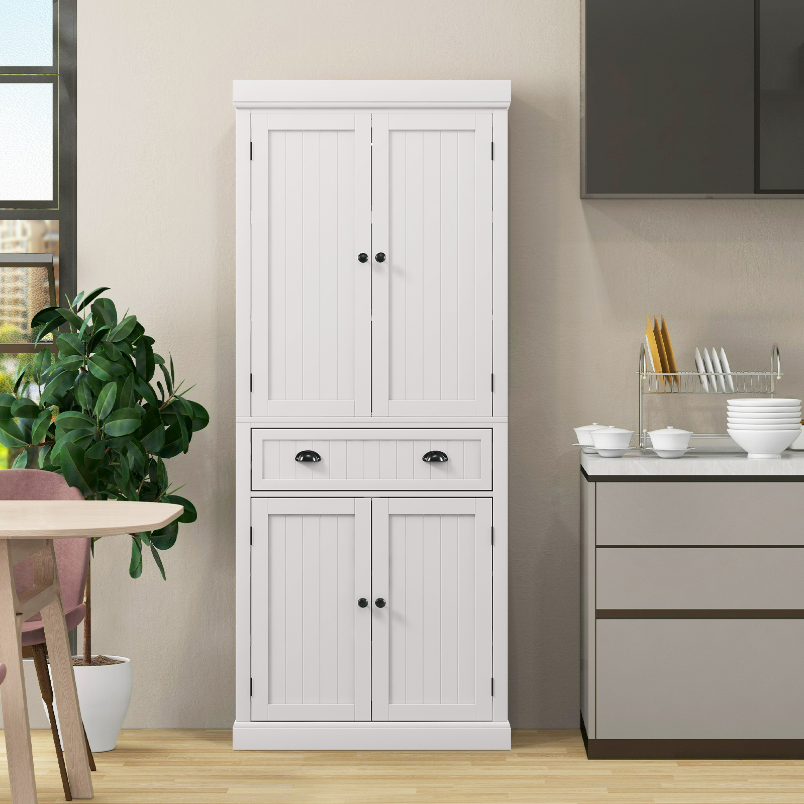 4_Door_Tall_Kitchen_Cupboard_Adjustable_Shelves_and_Drawer_White-1.jpg