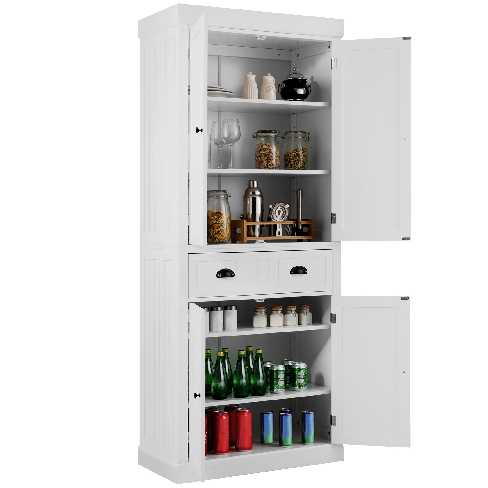 4_Door_Tall_Kitchen_Cupboard_Adjustable_Shelves_and_Drawer_White-4.jpg