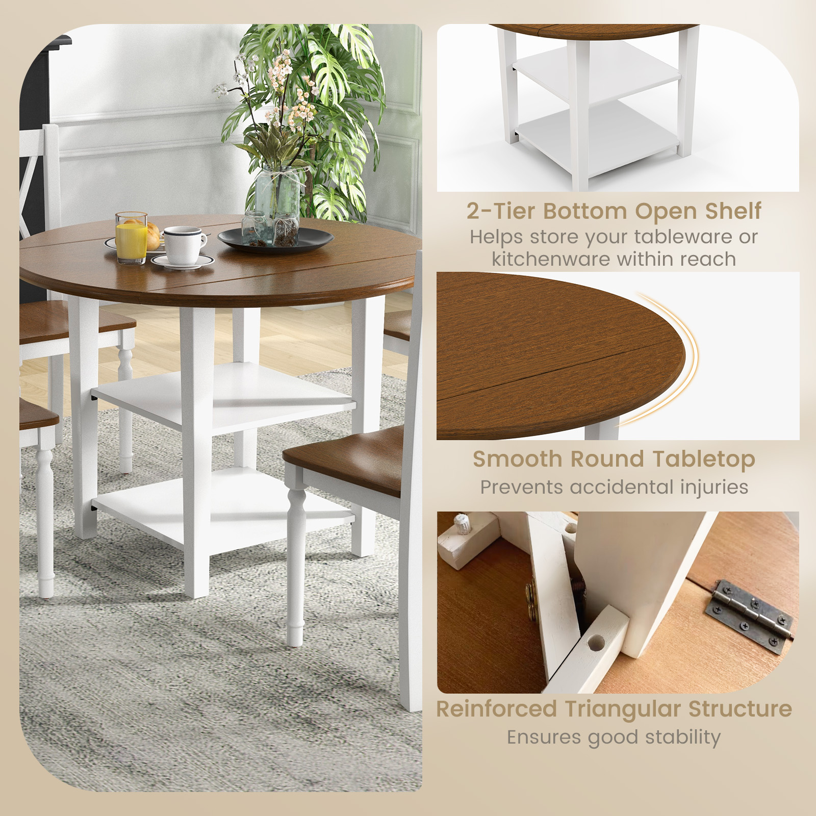 5_Pieces_Extendable_Dining_Table_Set_with_2_Tier_Storage_Shelf_and_High_Backrest-9.jpg